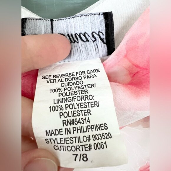 Vintage Y2K cowl neck dress white pink floral 2000s Rory Gilmore phoebe buffet S - Picture 4 of 8